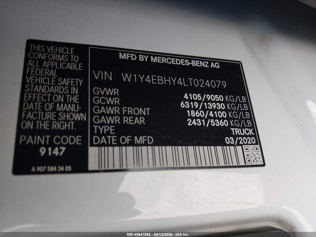 W1Y4EBHY4LT024079 2020 MERCEDES-BENZ SPRINTER 2500 photo no. 9