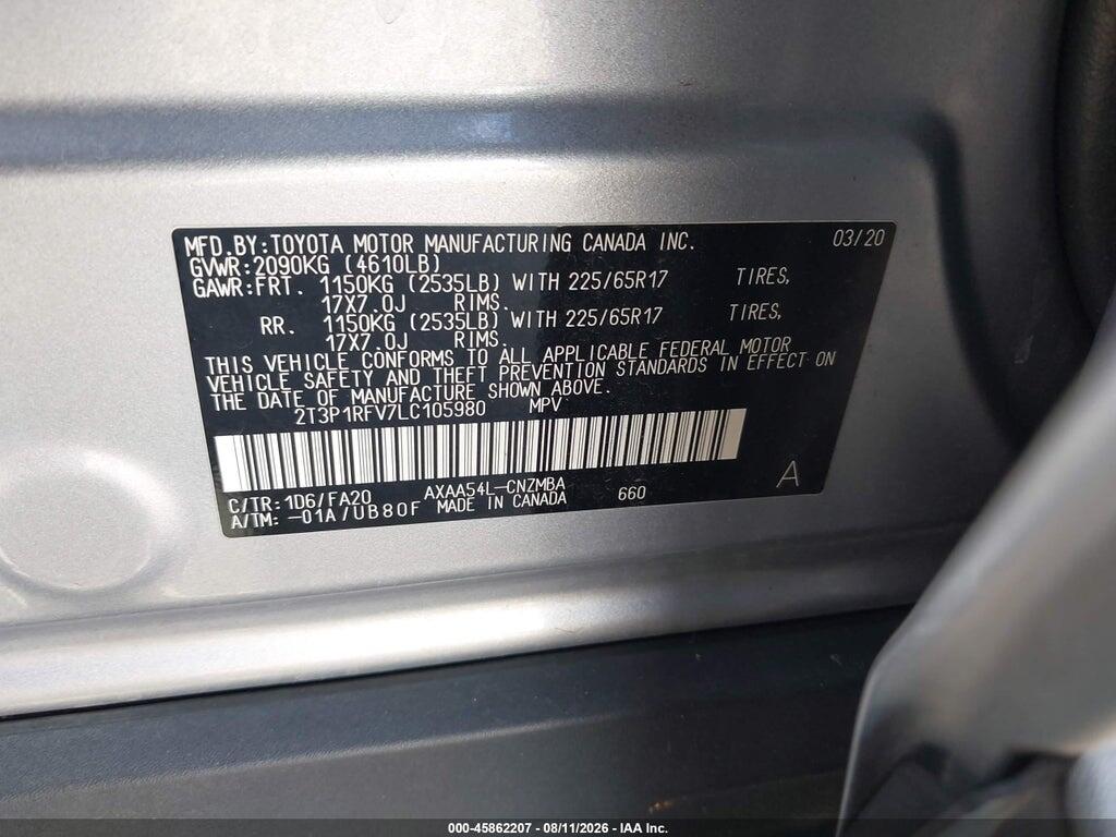 2T3P1RFV7LC105980 2020 TOYOTA RAV4 photo no. 9