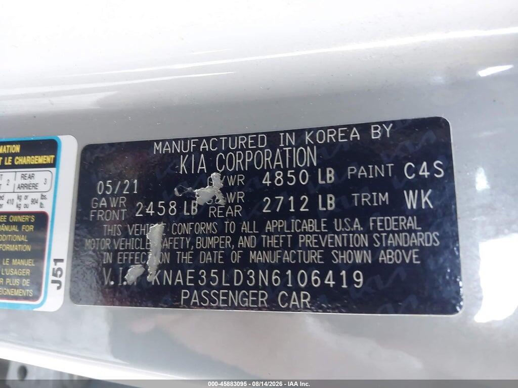 KNAE35LD3N6106419 2022 KIA STINGER photo no. 9