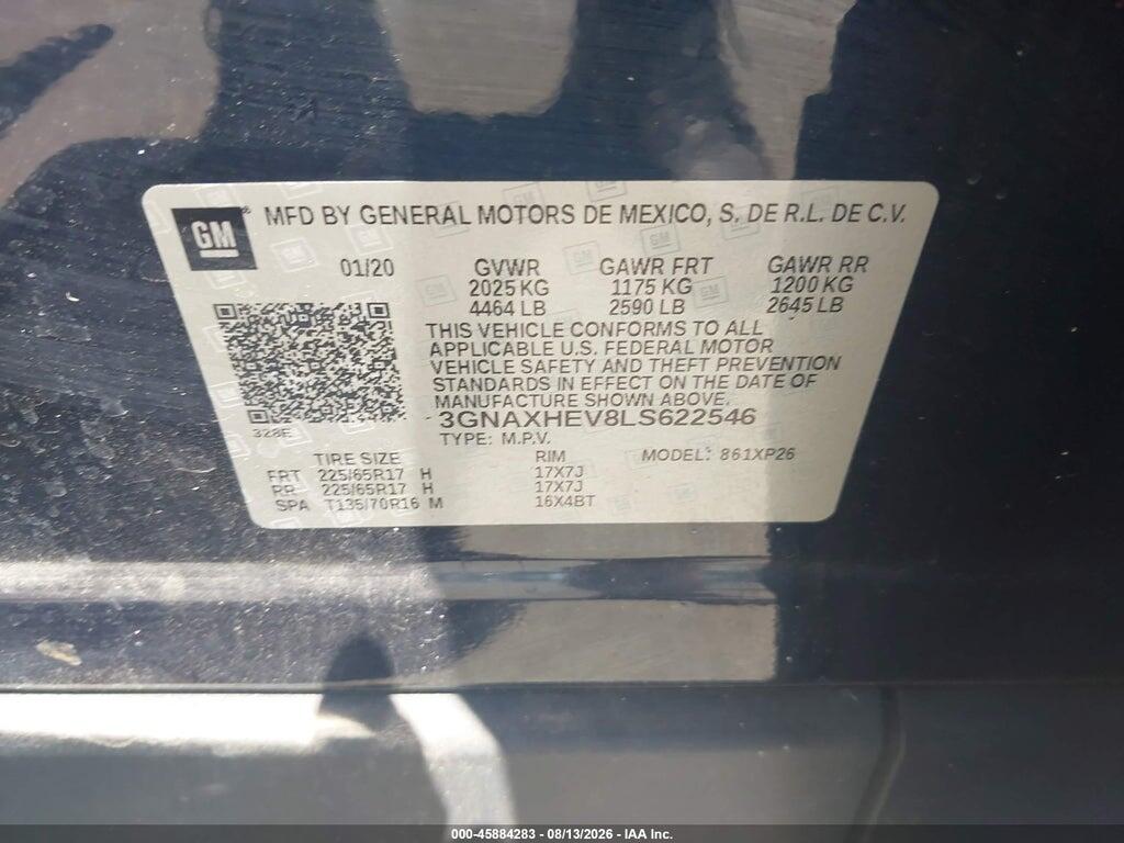 3GNAXHEV8LS622546 2020 CHEVROLET EQUINOX photo no. 9