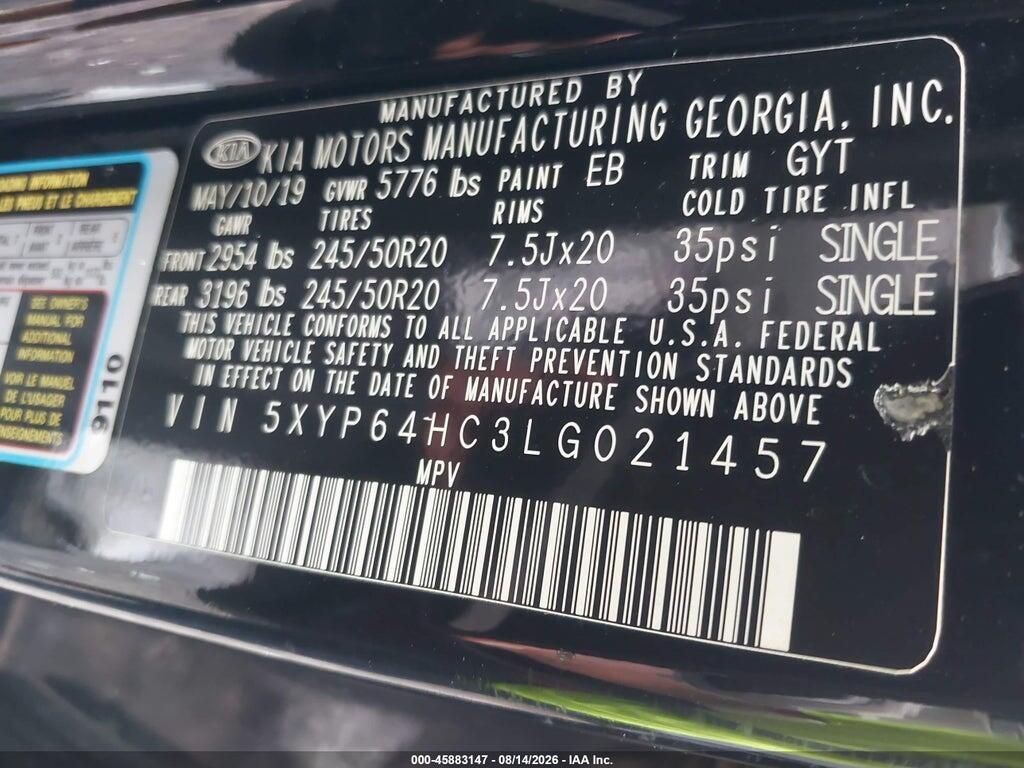 5XYP64HC3LG021457 2020 KIA TELLURIDE photo no. 9
