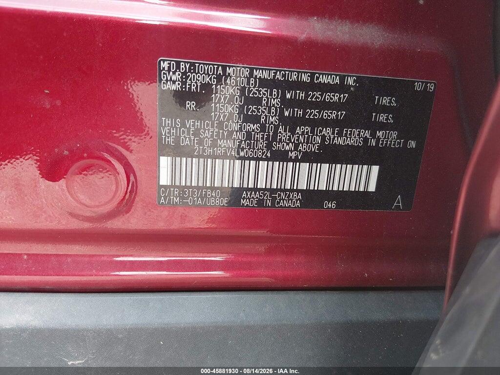 2T3H1RFV4LW060824 2020 TOYOTA RAV4 photo no. 9