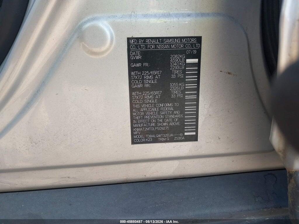 KNMAT2MT0LP509271 2020 NISSAN ROGUE photo no. 9