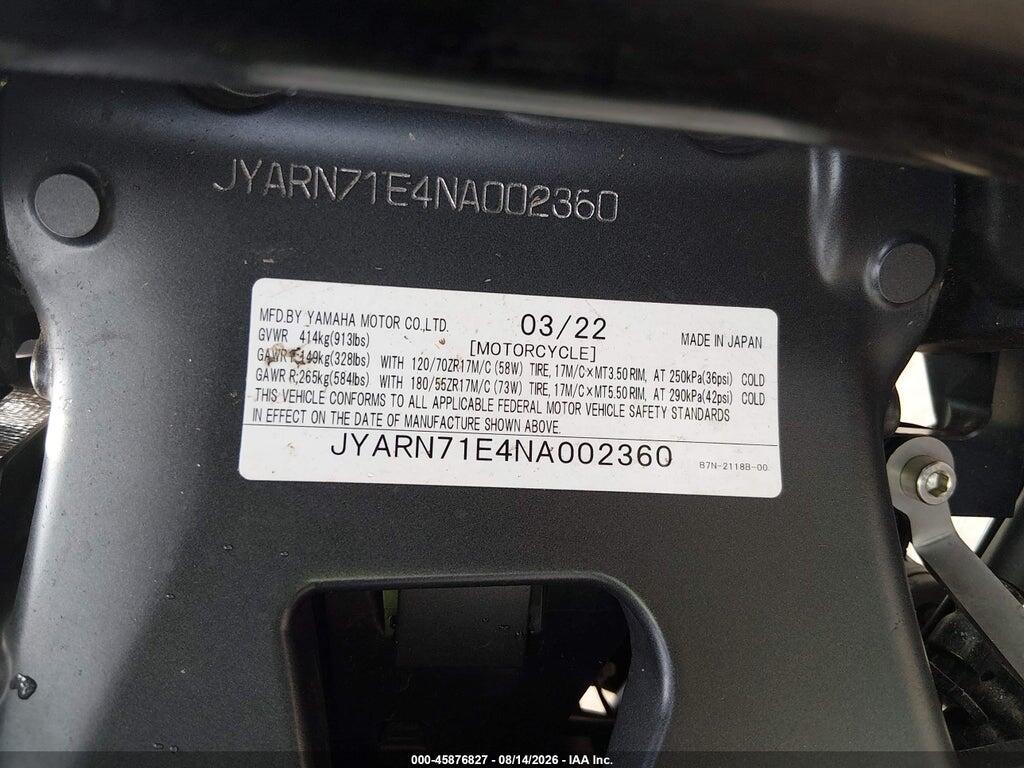 JYARN71E4NA002360 2022 YAMAHA MT09 photo no. 10
