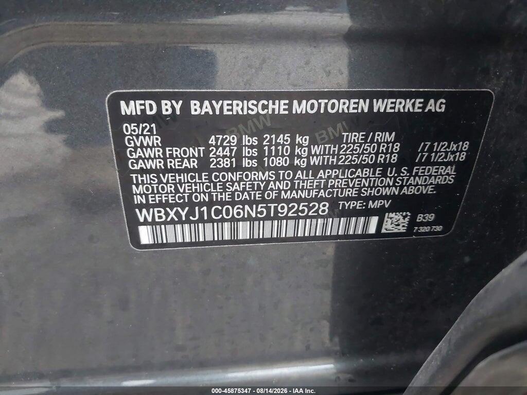 WBXYJ1C06N5T92528 2022 BMW X2 photo no. 9