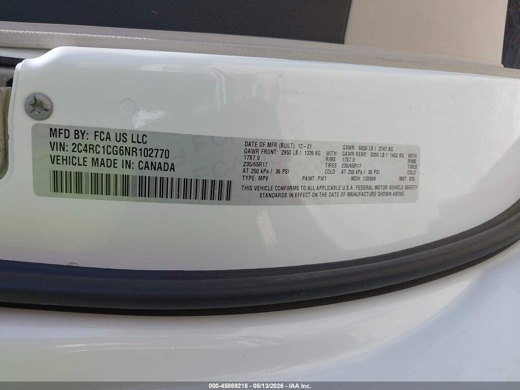 2C4RC1CG6NR102770 2022 CHRYSLER VOYAGER photo no. 9