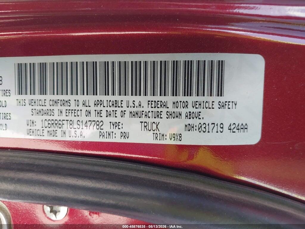 1C6RR6FT8LS147782 2020 RAM 1500 CLASSIC photo no. 9