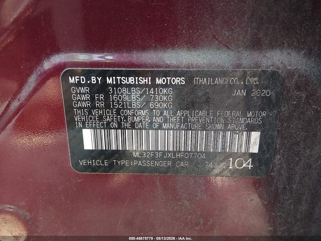 ML32F3FJXLHF07704 2020 MITSUBISHI MIRAGE G4 photo no. 9