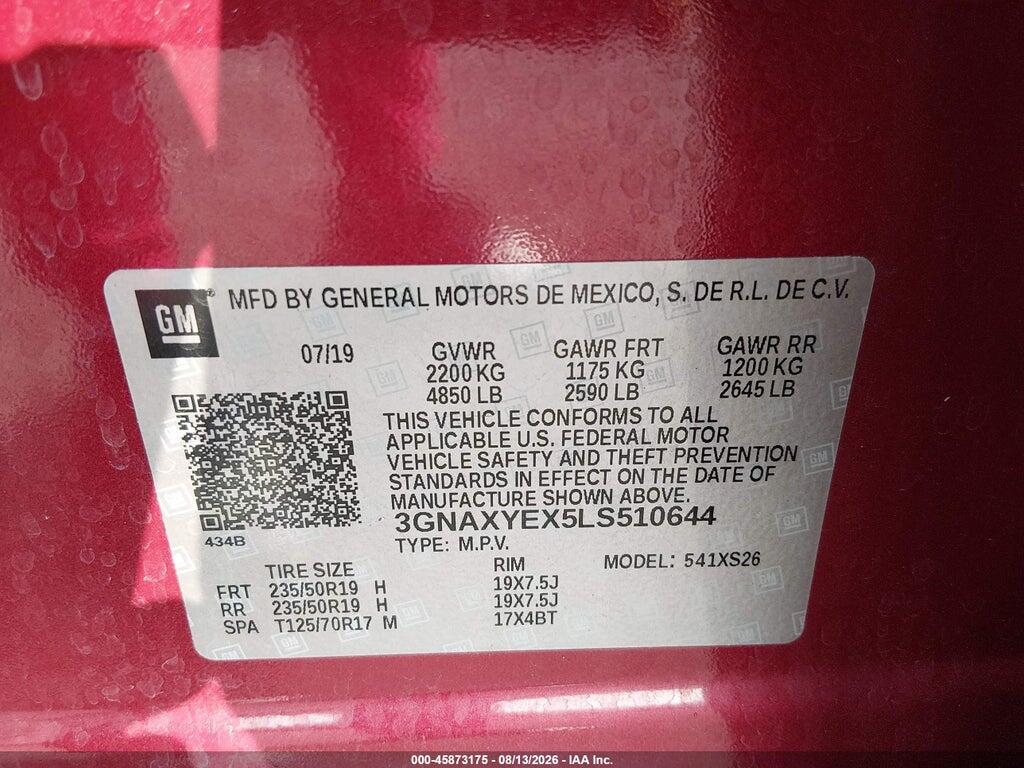 3GNAXYEX5LS510644 2020 CHEVROLET EQUINOX photo no. 9