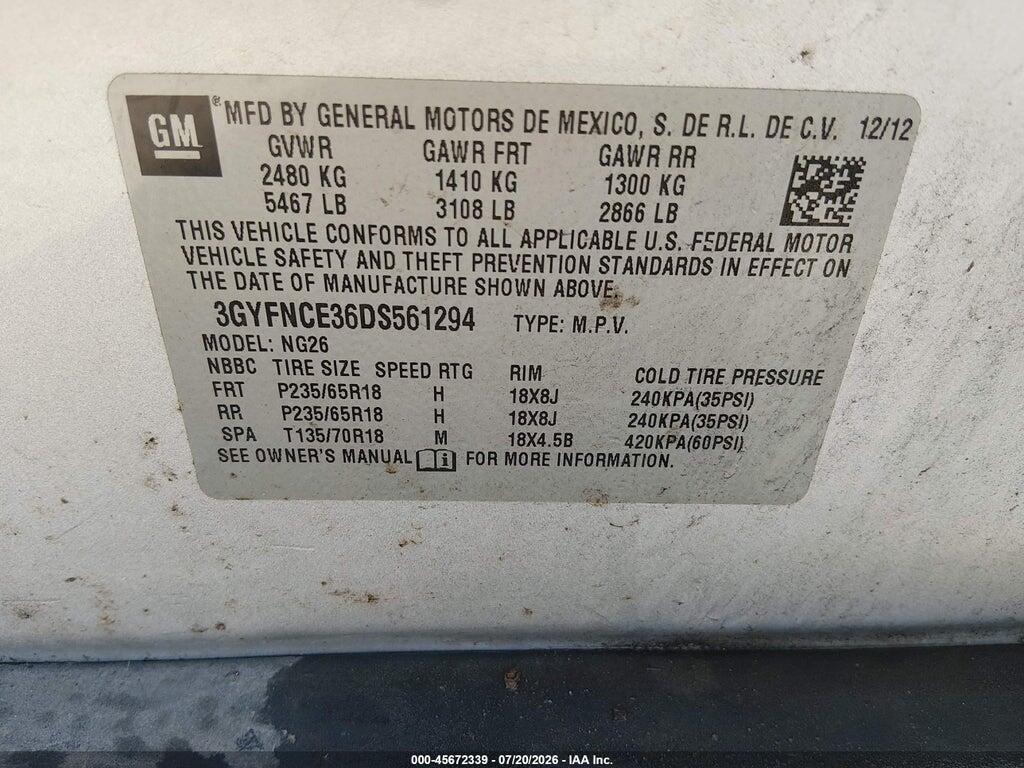 3GYFNCE36DS561294 2013 CADILLAC SRX photo no. 9