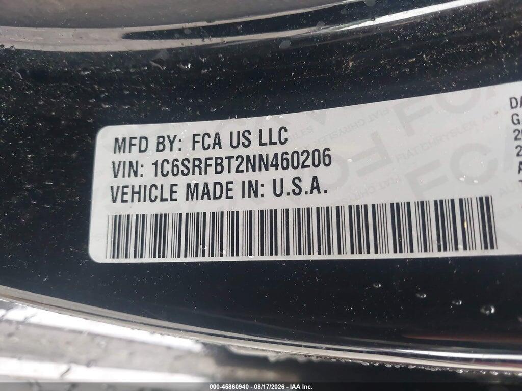 1C6SRFBT2NN460206 2022 RAM 1500 photo no. 9