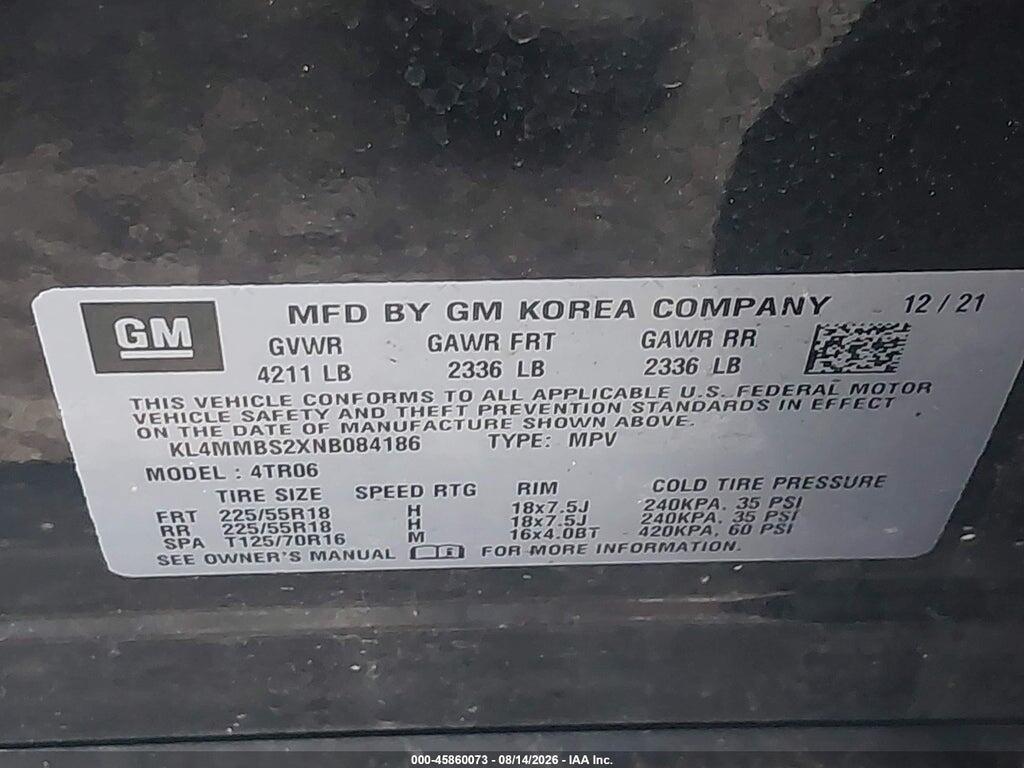 KL4MMBS2XNB084186 2022 BUICK ENCORE GX photo no. 9