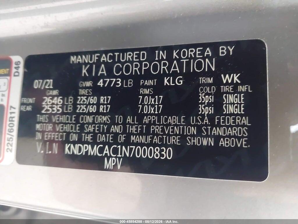 KNDPMCAC1N7000830 2022 KIA SPORTAGE photo no. 9