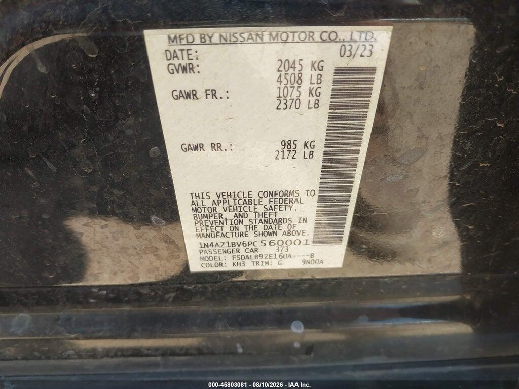 1N4AZ1BV6PC560001 2023 NISSAN LEAF photo no. 9