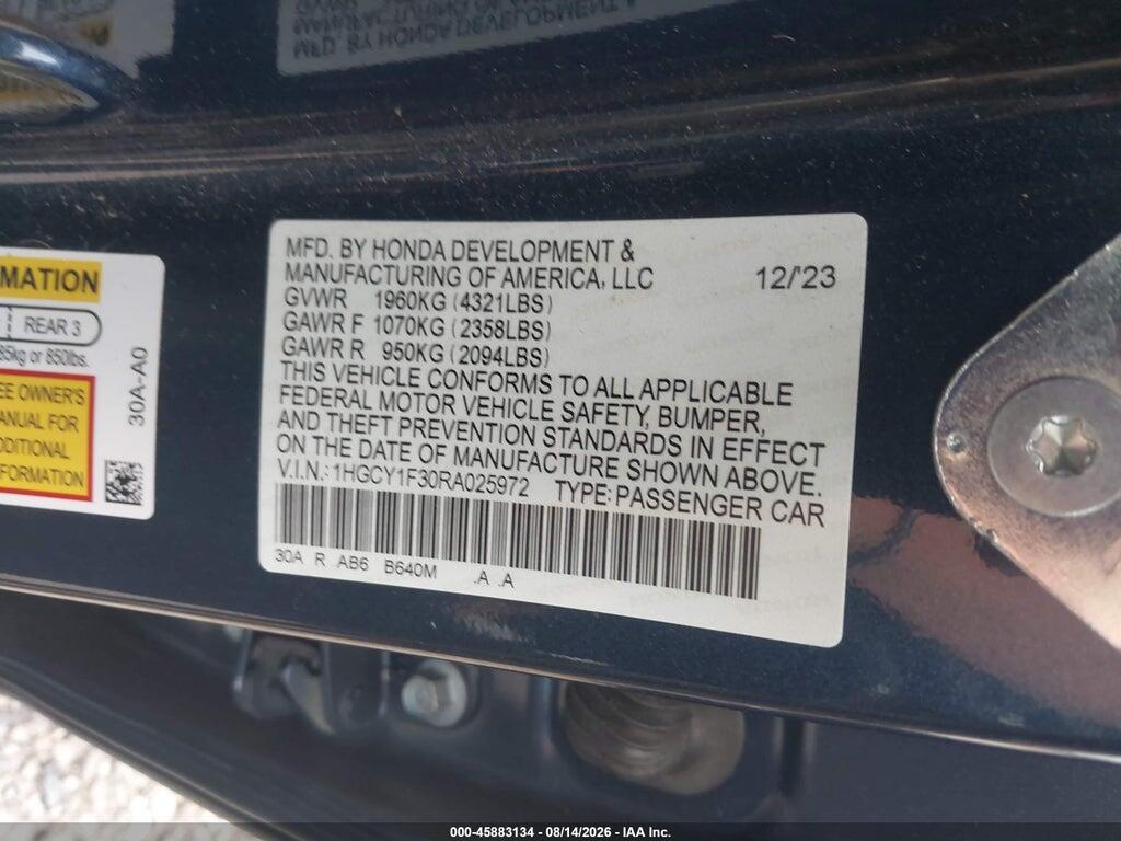 1HGCY1F30RA025972 2024 HONDA ACCORD photo no. 9