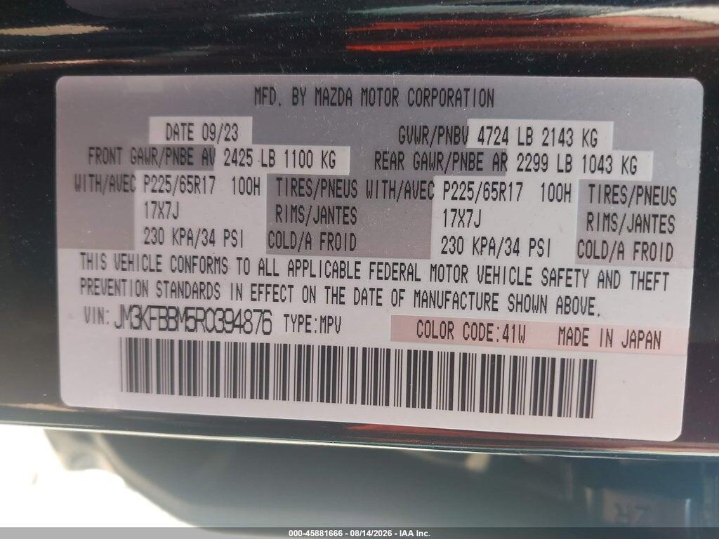 JM3KFBBM5R0394876 2024 MAZDA CX-5 photo no. 9
