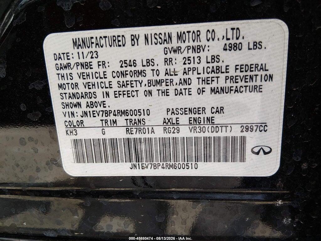 JN1EV7BP4RM600510 2024 INFINITI Q50 photo no. 9