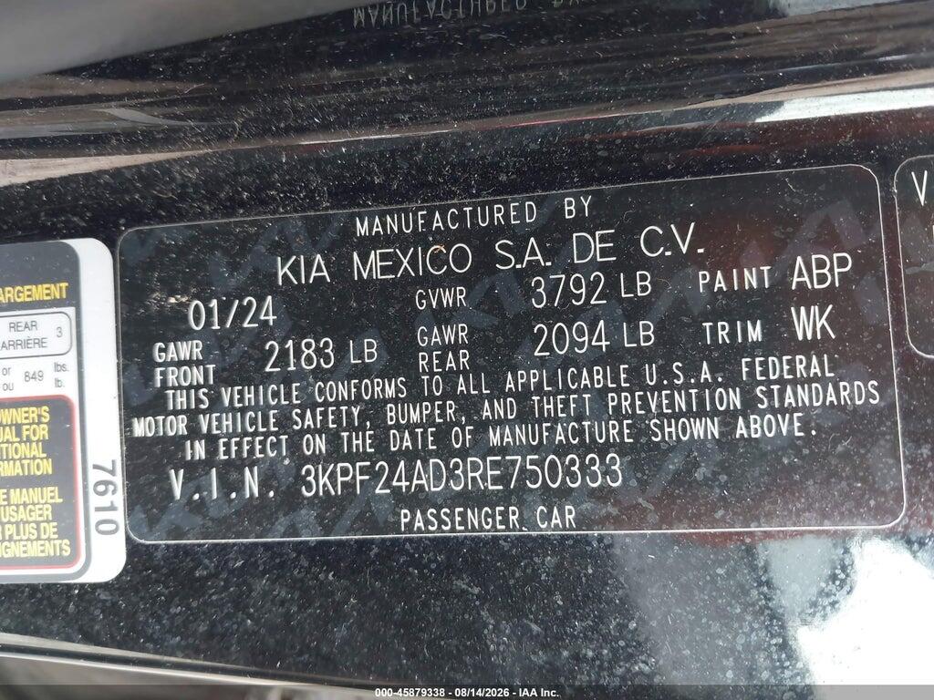 3KPF24AD3RE750333 2024 KIA FORTE photo no. 9