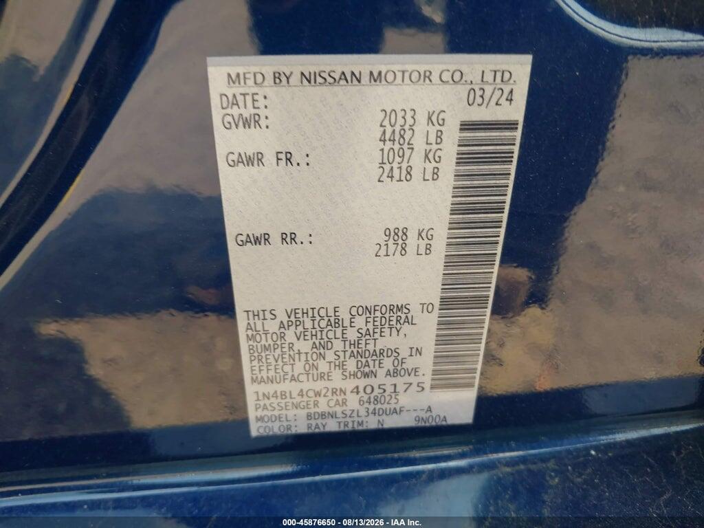 1N4BL4CW2RN405175 2024 NISSAN ALTIMA photo no. 9