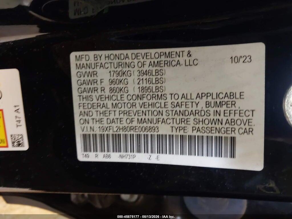 19XFL2H80RE006893 2024 HONDA CIVIC photo no. 9