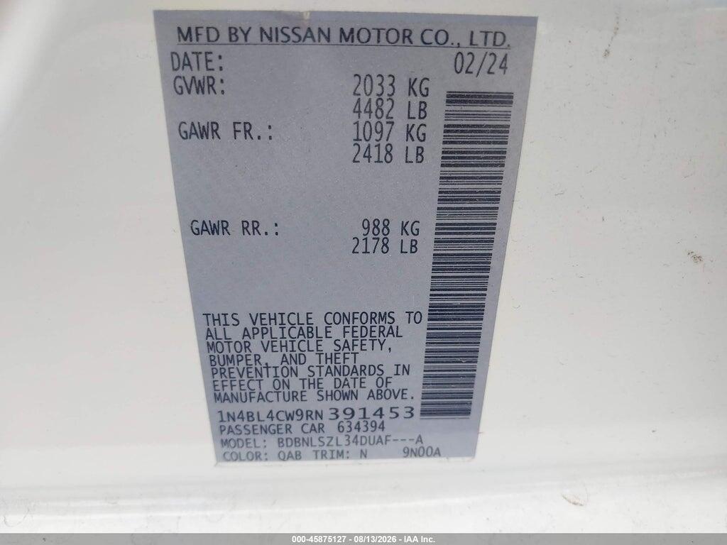 1N4BL4CW9RN391453 2024 NISSAN ALTIMA photo no. 9