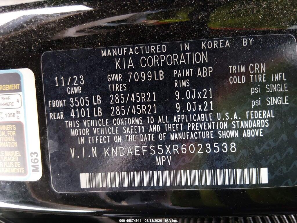 KNDAEFS5XR6023538 2024 KIA EV9 photo no. 9