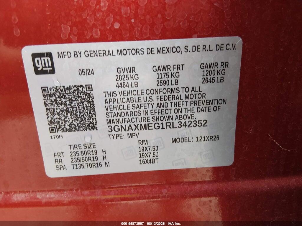 3GNAXMEG1RL342352 2024 CHEVROLET EQUINOX photo no. 9