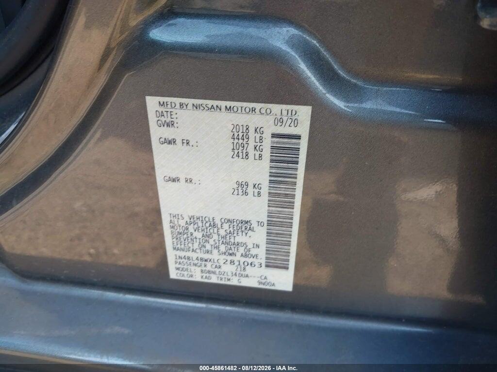 1N4BL4BWXLC281063 2020 NISSAN ALTIMA photo no. 9