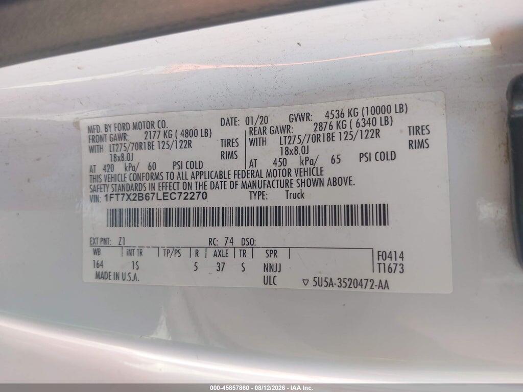 1FT7X2B67LEC72270 2020 FORD F-250 photo no. 9