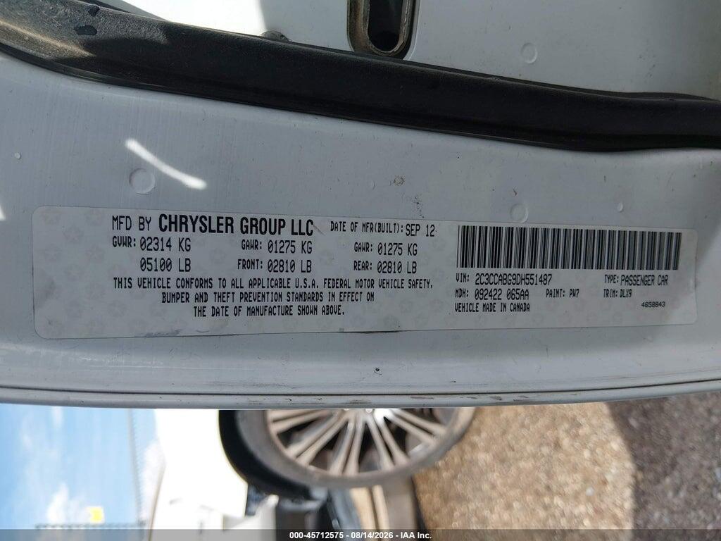 2C3CCABG9DH551487 2013 CHRYSLER 300 photo no. 9