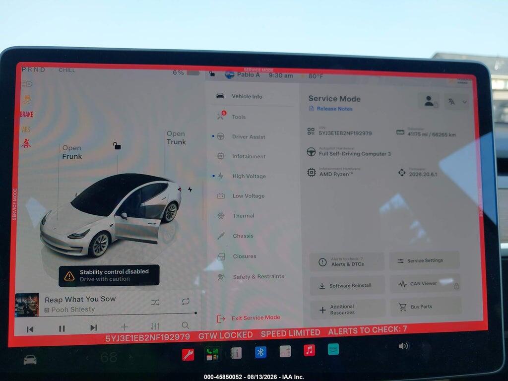 5YJ3E1EB2NF192979 2022 TESLA MODEL 3 photo no. 7