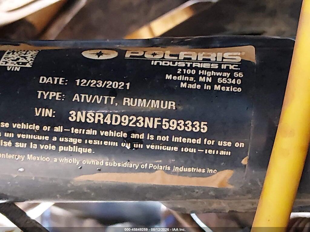 3NSR4D923NF593335 2022 POLARIS RZR photo no. 10