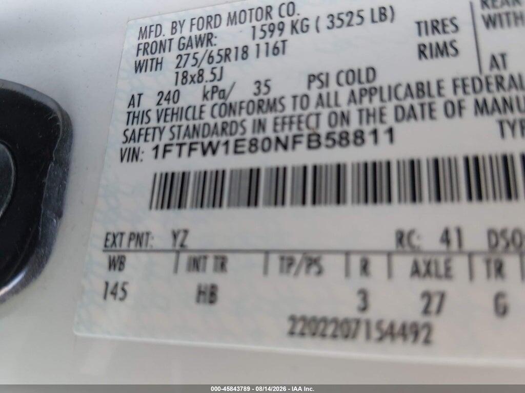 1FTFW1E80NFB58811 2022 FORD F-150 photo no. 9