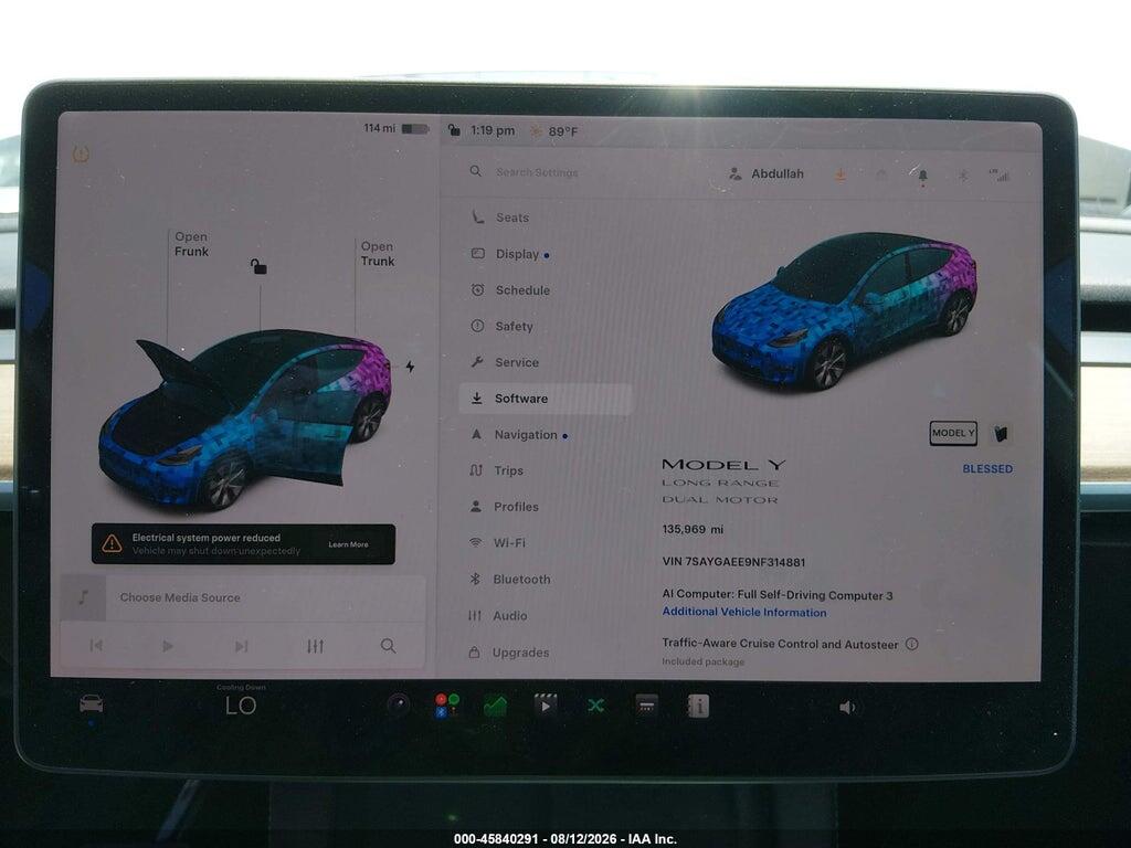 7SAYGAEE9NF314881 2022 TESLA MODEL Y photo no. 7