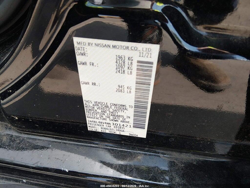 1N4BL4BV4NN301421 2022 NISSAN ALTIMA photo no. 9