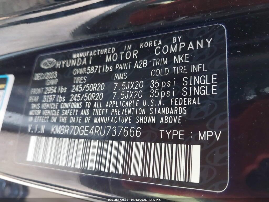 KM8R7DGE4RU737666 2024 HYUNDAI PALISADE photo no. 9