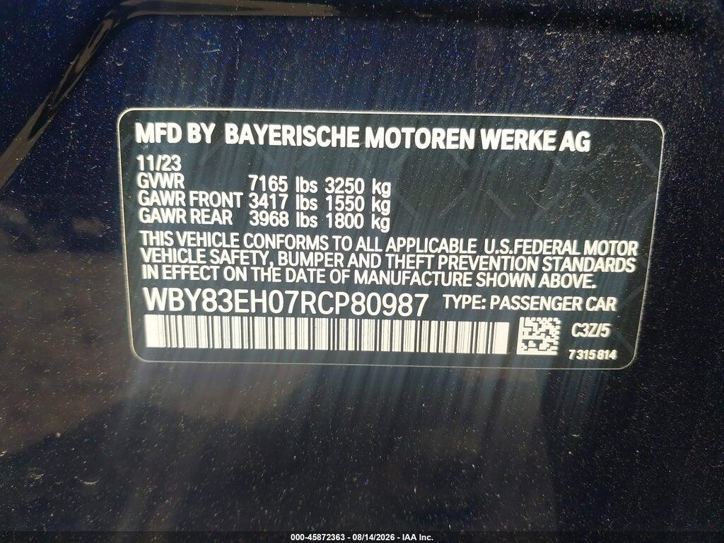 WBY83EH07RCP80987 2024 BMW I7 photo no. 9