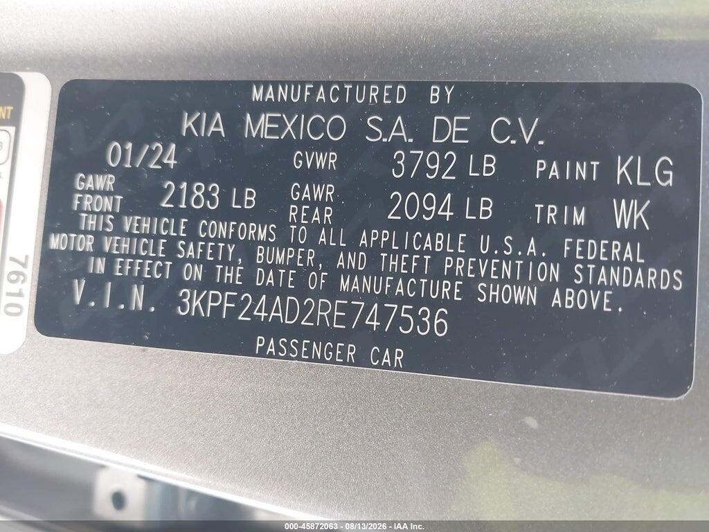 3KPF24AD2RE747536 2024 KIA FORTE photo no. 9