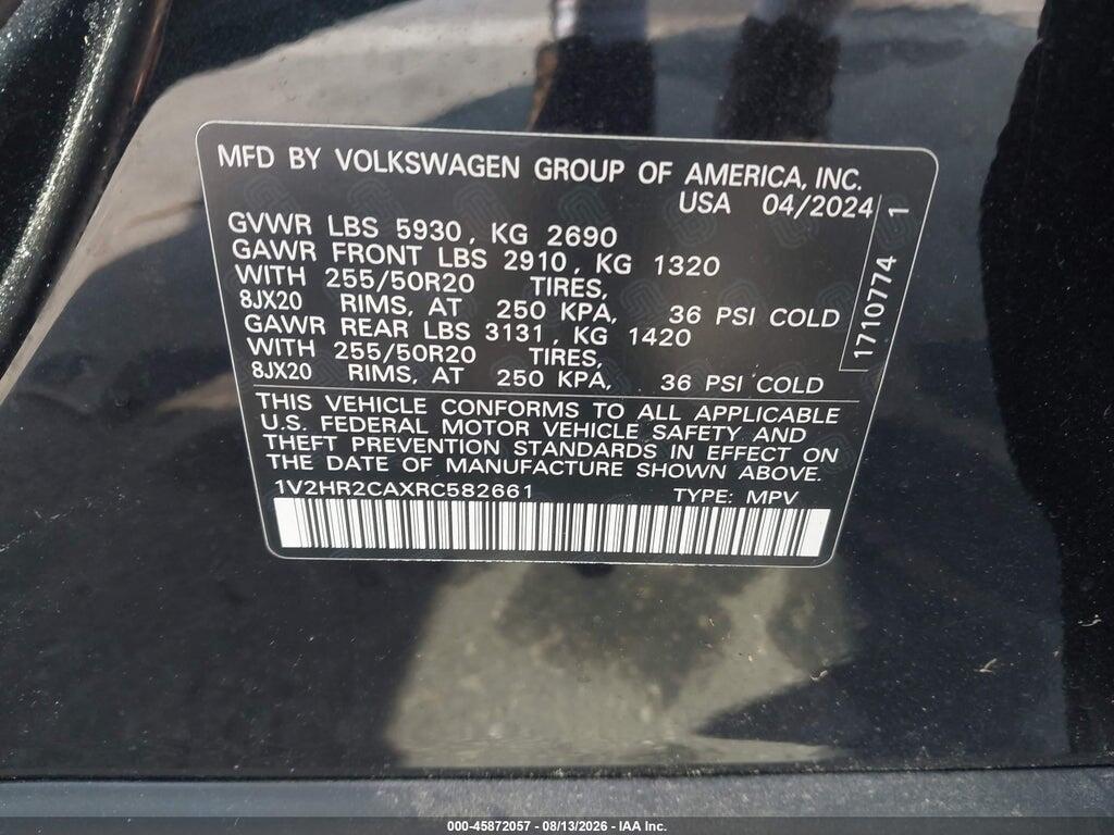 1V2HR2CAXRC582661 2024 VOLKSWAGEN ATLAS photo no. 9