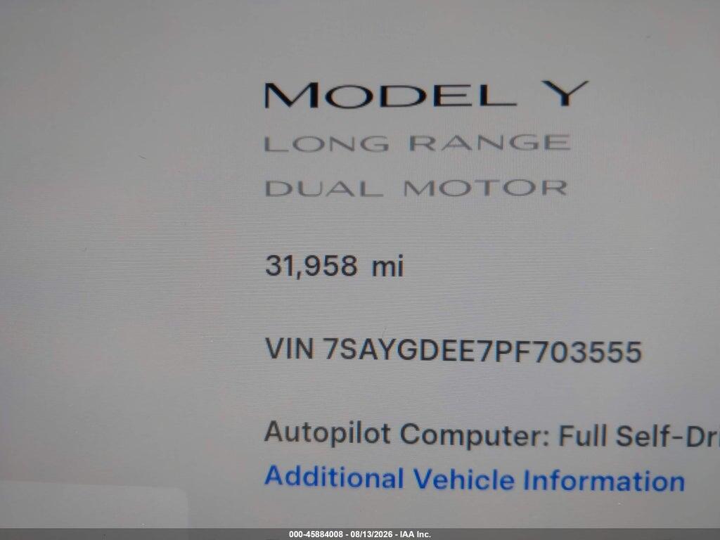 7SAYGDEE7PF703555 2023 TESLA MODEL Y photo no. 7