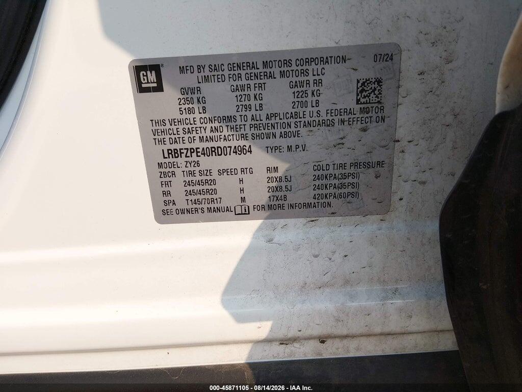 LRBFZPE40RD074964 2024 BUICK ENVISION photo no. 9