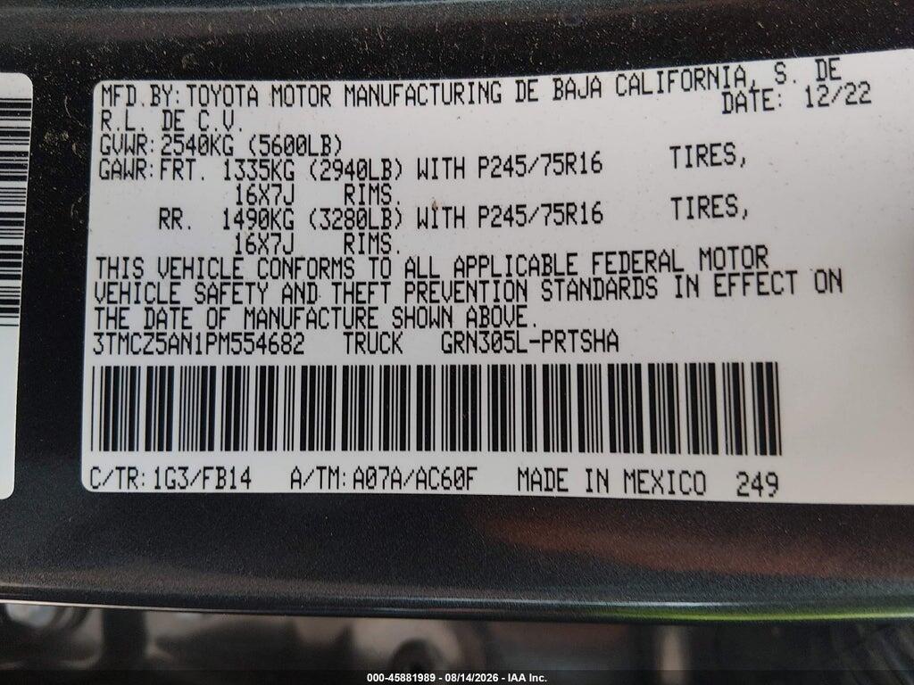 3TMCZ5AN1PM554682 2023 TOYOTA TACOMA photo no. 9
