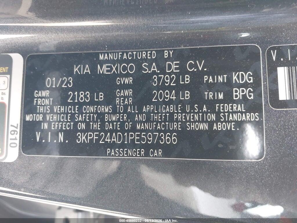 3KPF24AD1PE597366 2023 KIA FORTE photo no. 9