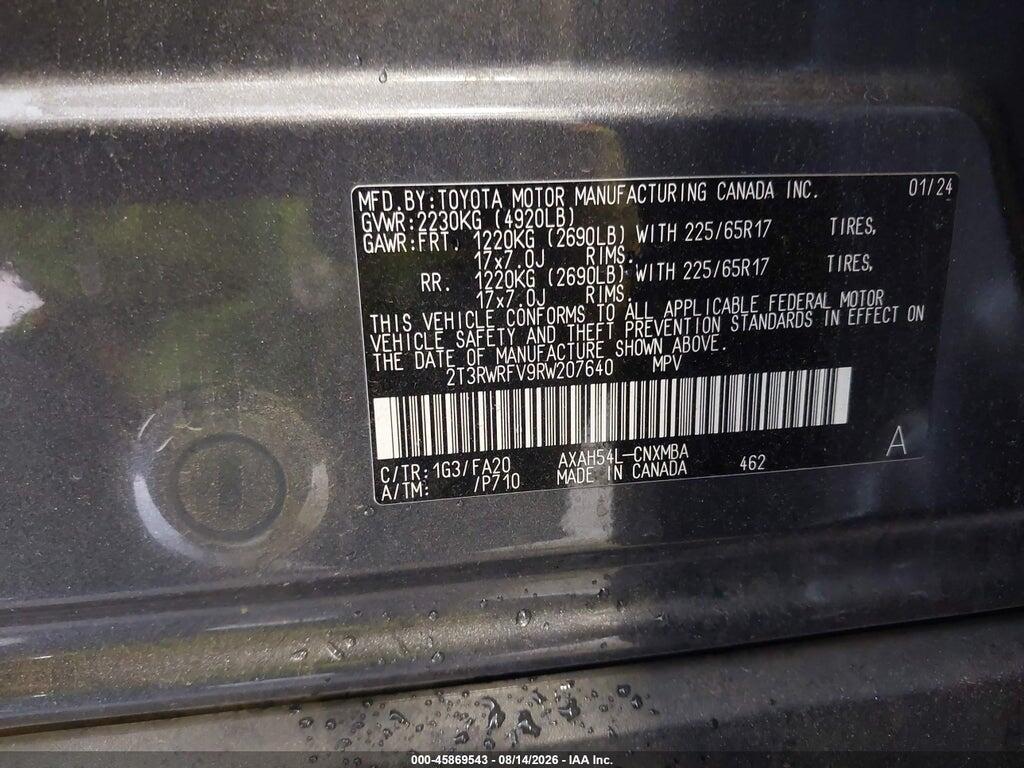 2T3RWRFV9RW207640 2024 TOYOTA RAV4 HYBRID photo no. 9