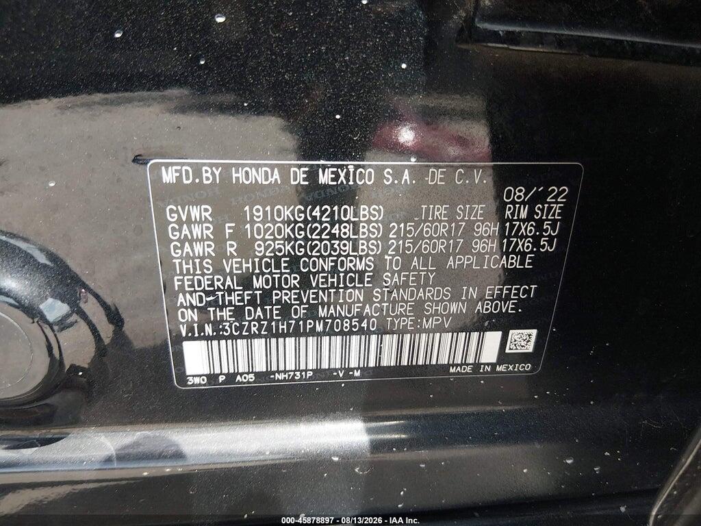 3CZRZ1H71PM708540 2023 HONDA HR-V photo no. 9