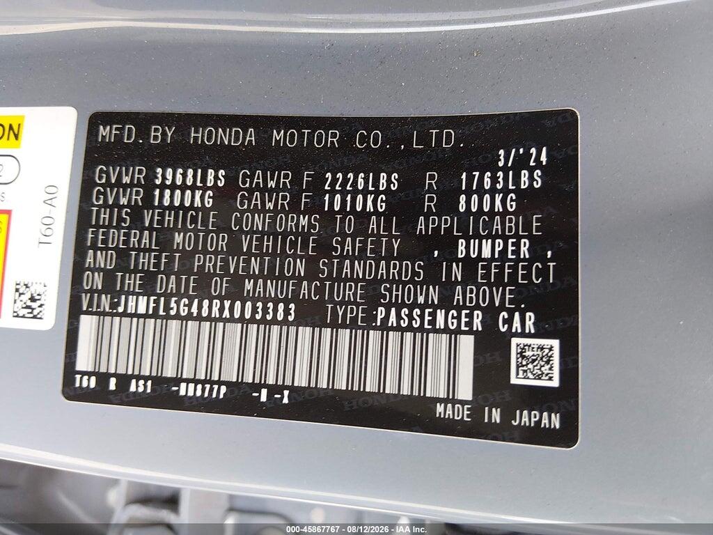 JHMFL5G48RX003383 2024 HONDA CIVIC TYPE R photo no. 9