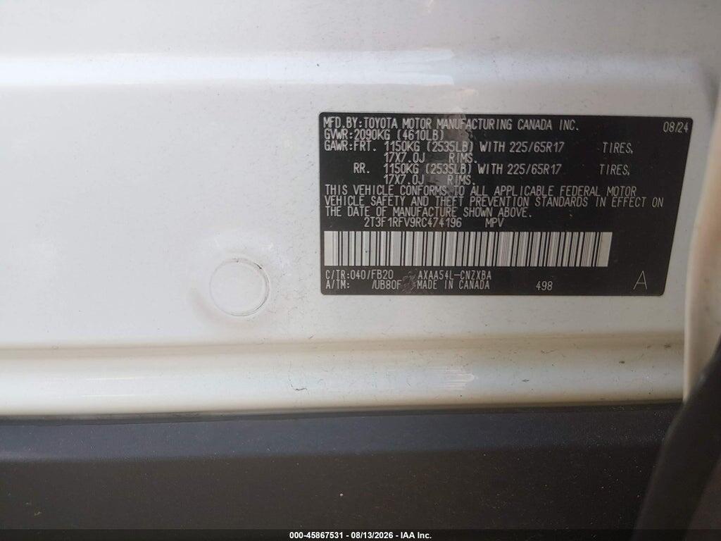 2T3F1RFV9RC474196 2024 TOYOTA RAV4 photo no. 9