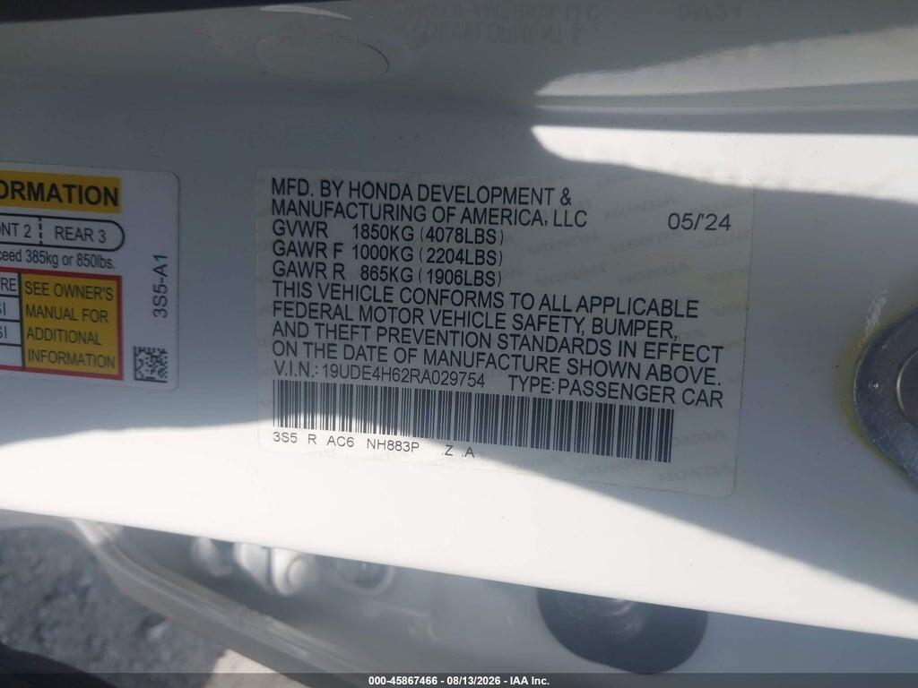 19UDE4H62RA029754 2024 ACURA INTEGRA photo no. 9