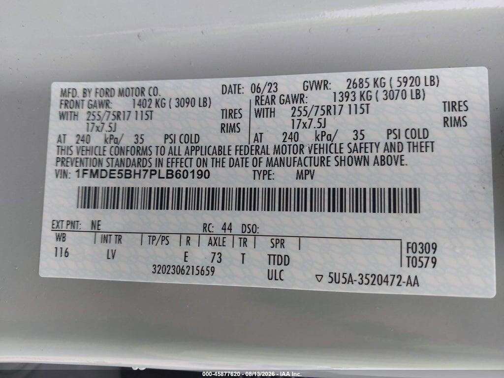 1FMDE5BH7PLB60190 2023 FORD BRONCO photo no. 9