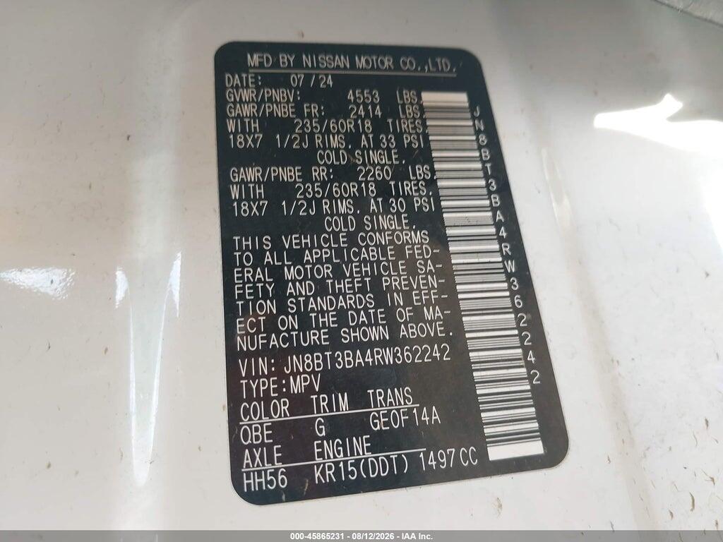 JN8BT3BA4RW362242 2024 NISSAN ROGUE photo no. 9